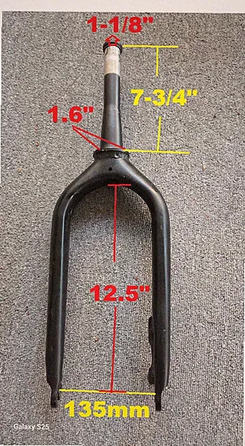 20" fat e bike / trike disc brake 1.6" front threadless fork super light 30oz