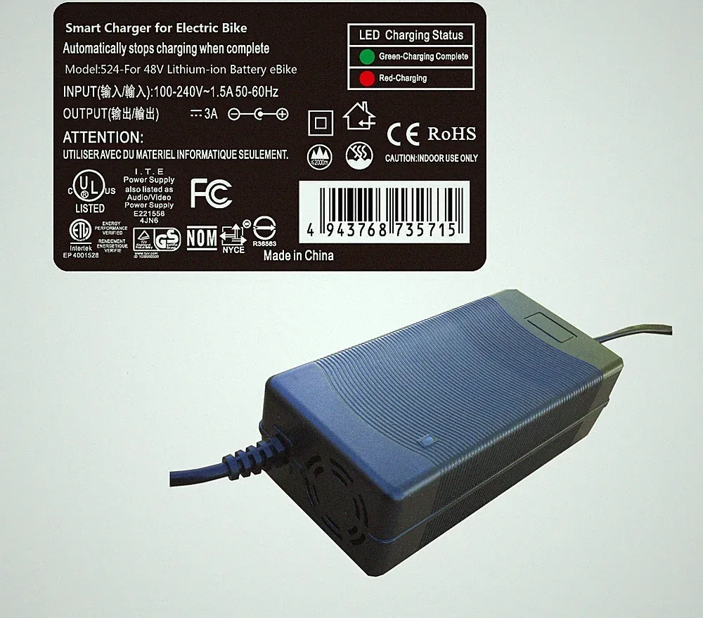 3 Amp Smart Charger for EMOJO Wildcat Pro 500 & 750 Electric Bike