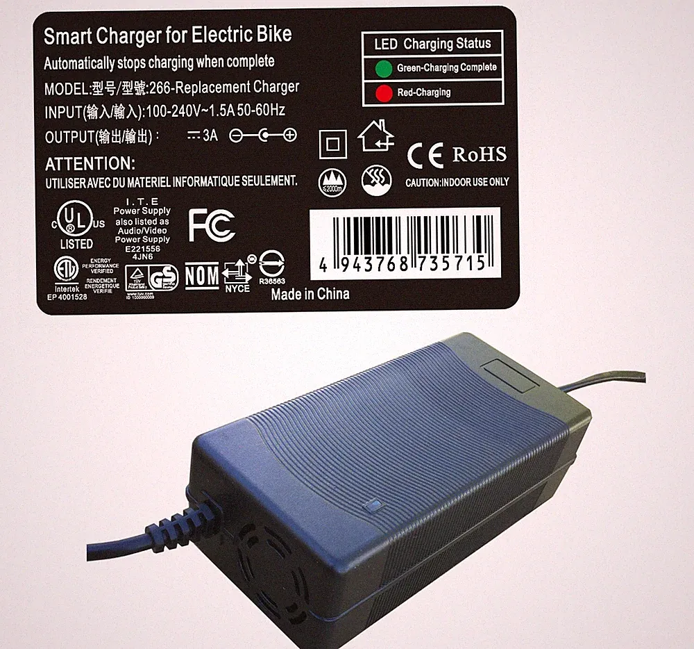 Charger for EMOJO Lynx, EMOJO Crosstown, EMOJO Breeze & Hurricane Electric Bike
