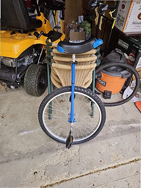(ORIGINALLY $163 + BARELY USED) BLUE UNICYCLE